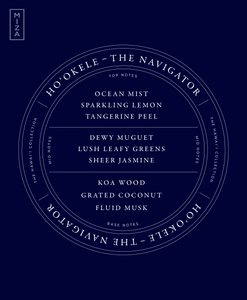 List of scent notes in Ho‘okele – The Navigator scented candle by MIZA